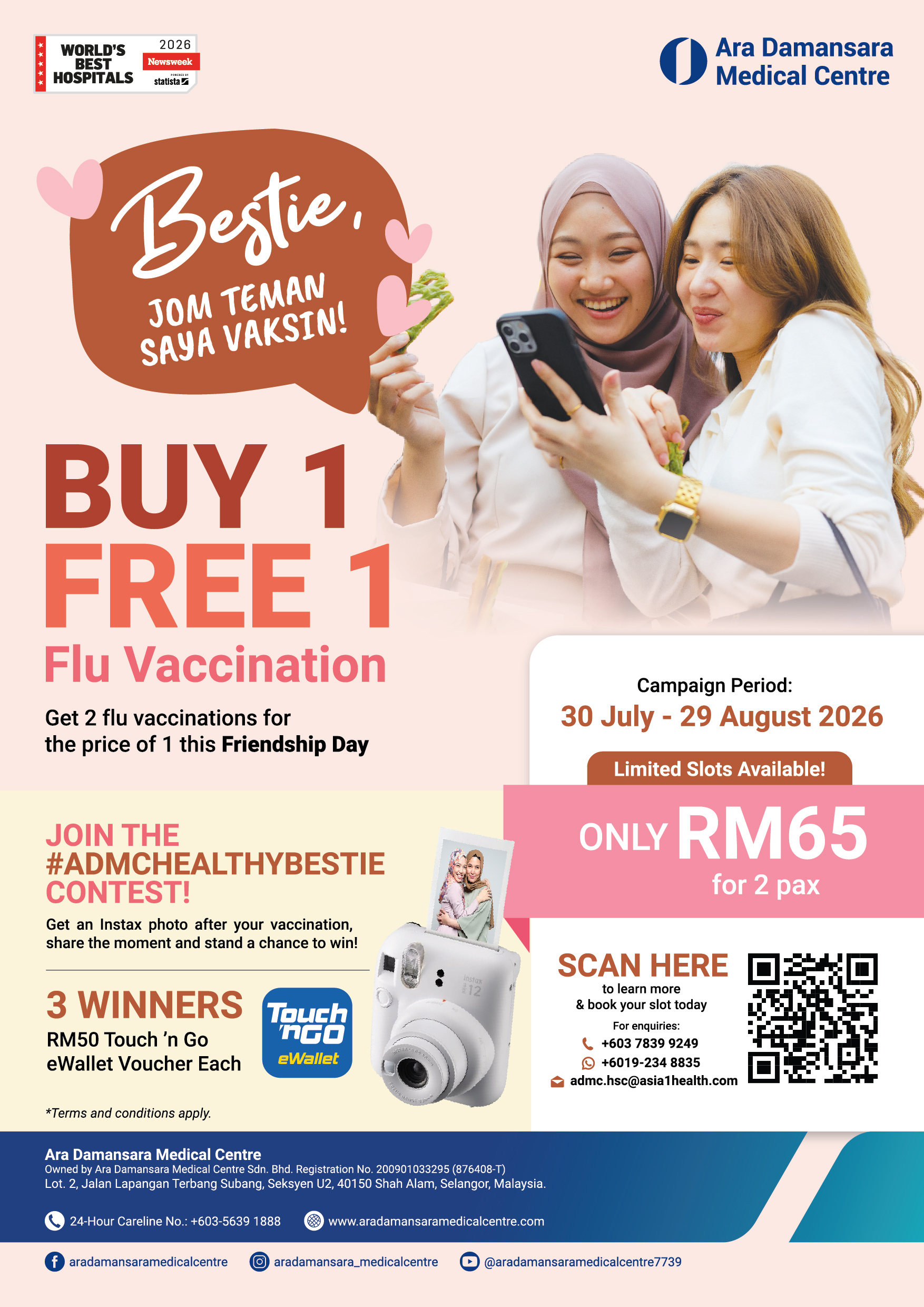 Buy 1 Free 1 Flu Vaccination #ADMCHealthyBestie
